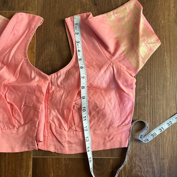 Grey Pink Banarasi Silk Blend Saree Buti Design Gold Pallu Festive - Picture 12 of 13